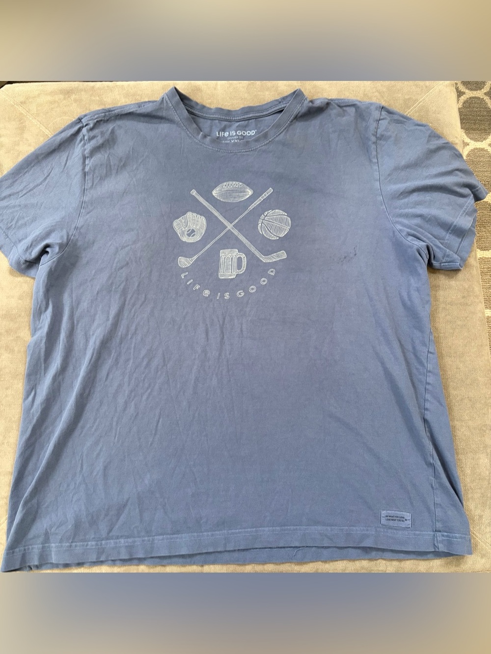 Life is Good Men's Blue Graphic Crewneck T-Shirt